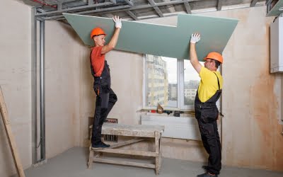 pose des plaques de plâtre